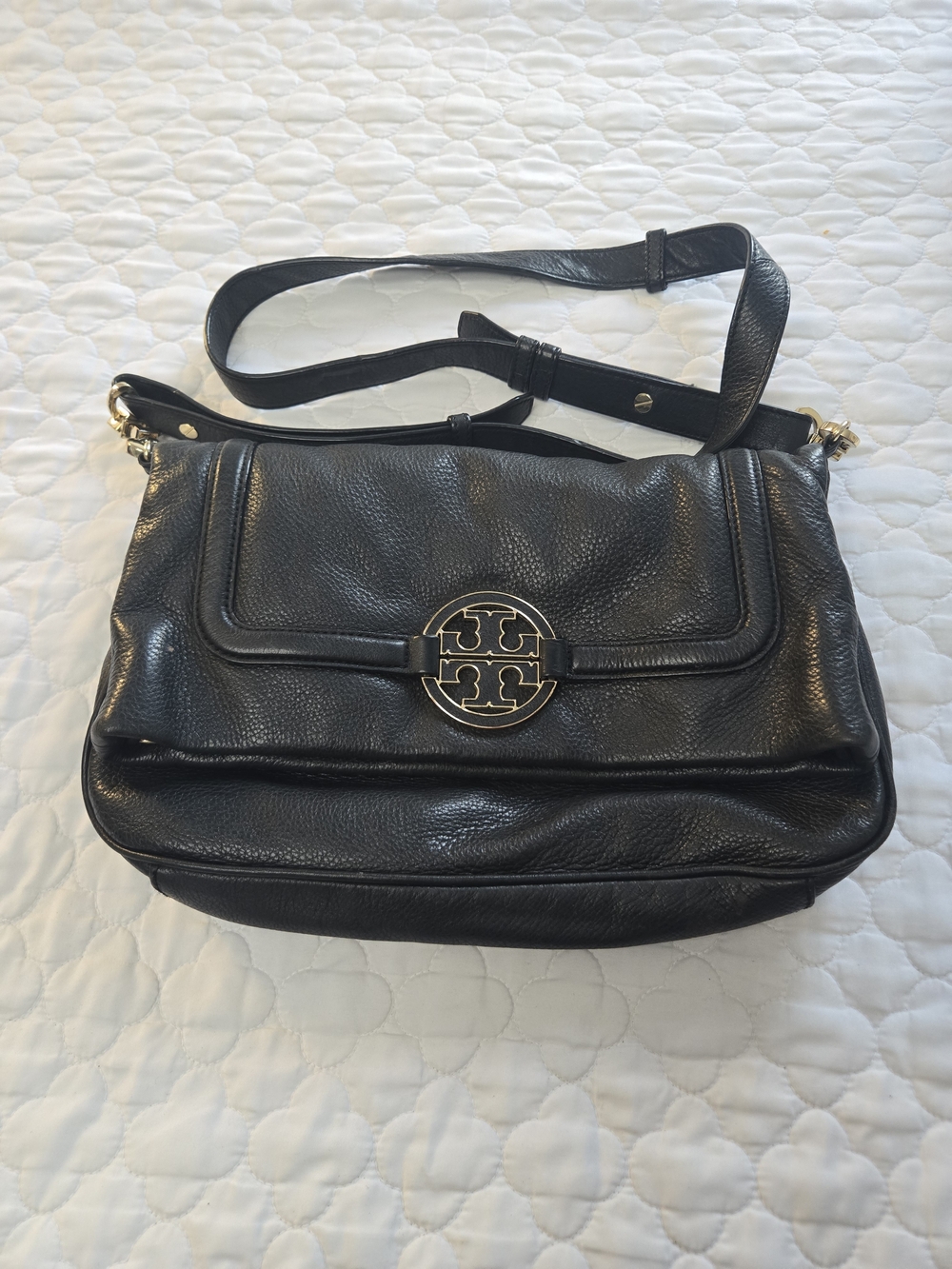 Tory Burch Black Leather Crossbody Shoulder Bag